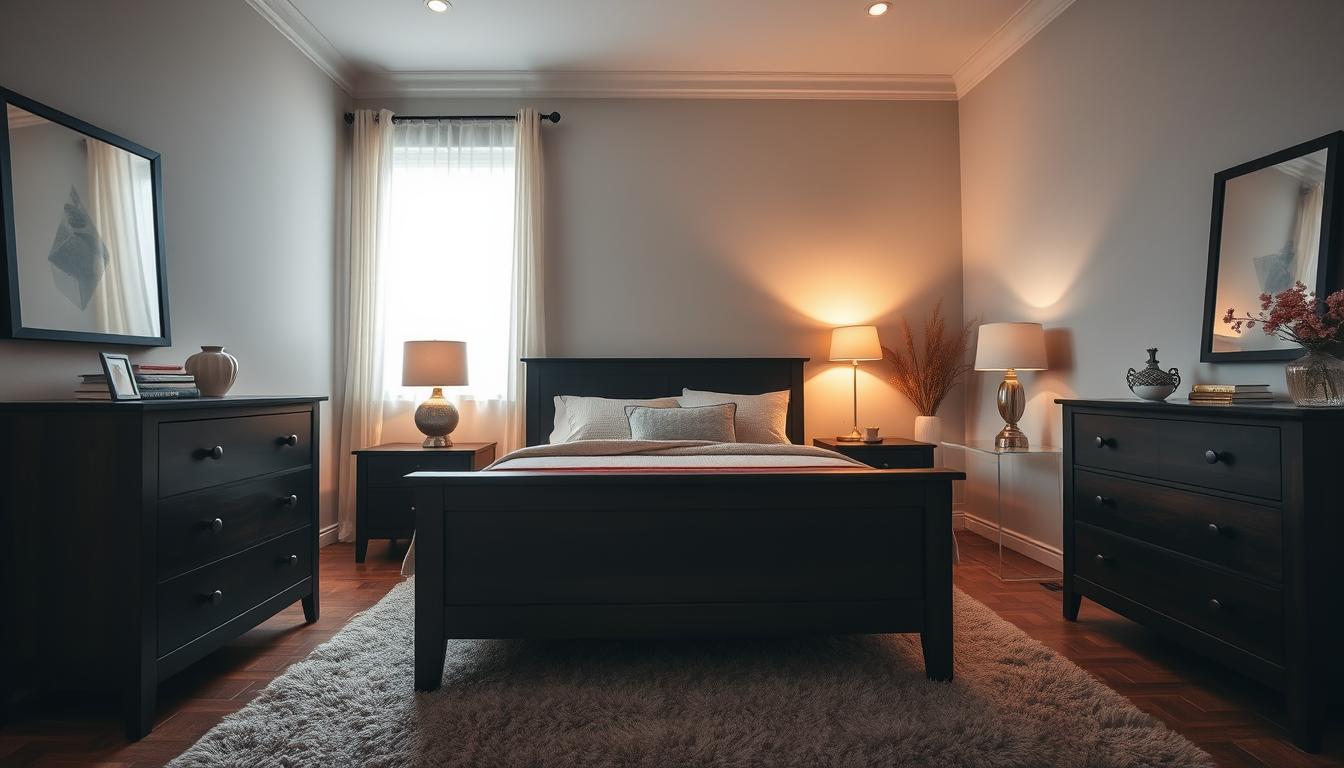 Ciemne meble w sypialni jaki kolor ścian