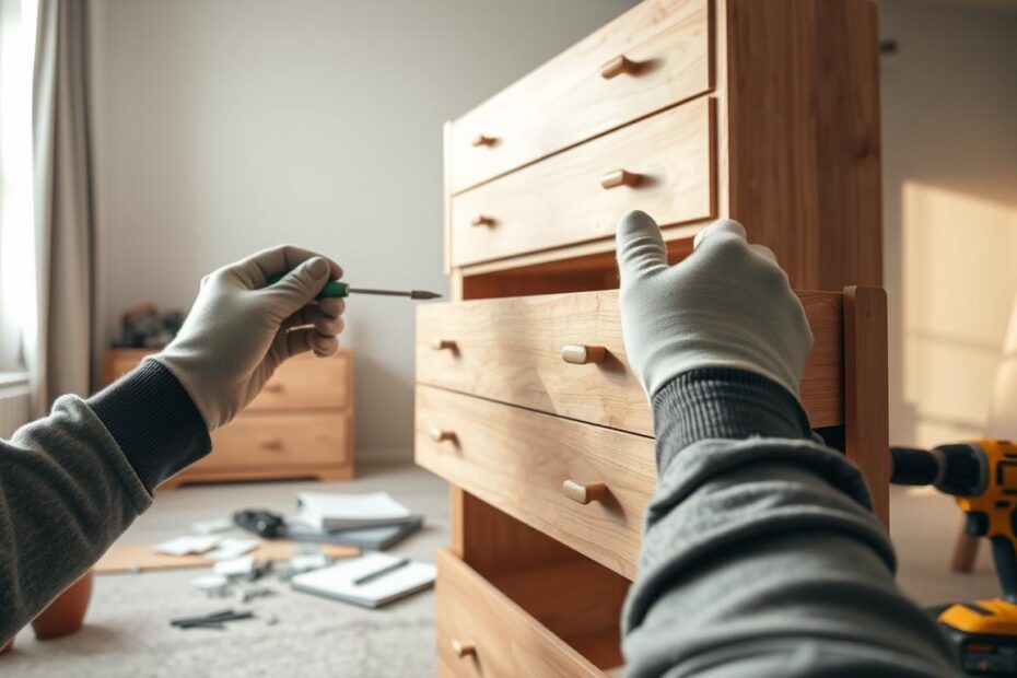 Jak złożyć komodę z szufladami