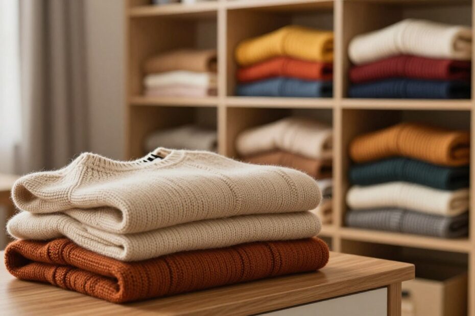 Jak składać swetry w szafie