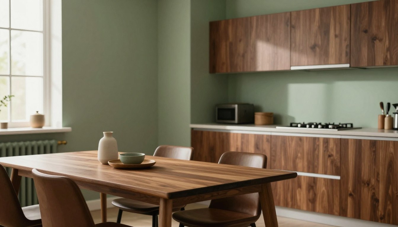 Jaki kolor ścian do brązowych mebli w kuchni